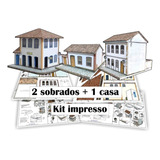 Kit B Casas Papel P Montar 1:87 Já Impressa + Manual Maquete