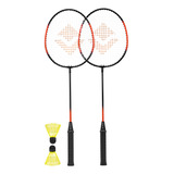 Kit Badminton Profissional 2 Raquetes Leve 2 Petecas Nylon