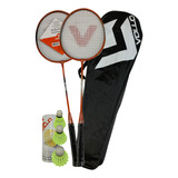 Kit Badminton Raquetes Petecas Vb002 Vollo Ideal Escolas