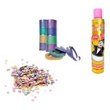 Kit Baile De Carnaval: Espuminha Spray Confete E Serpentina