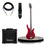 Kit Baixo Giannini Gb 200 A - 4 Cordas Ativo + Amp E Acessór
