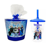 Kit Balde De Pipoca 2lt + Copo Personalizado Frozen 30 Itens