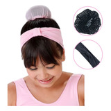 Kit Ballet Bale Jazz Com Rede E Faixa De Cabelo Rosa E Preta