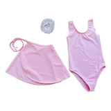 Kit Ballet Infantil Collant / Saia Ajustável / Redinha