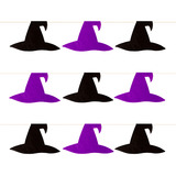 Kit Band Halloween Chapéu Bruxa Preto/roxo 10pct C/ 5 Mtr