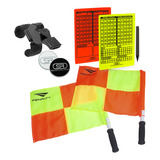 Kit Bandeira Arbitro + Apito Fox 40 Pearl Dedal + Cartão..