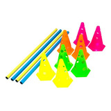 Kit Barreira De Salto 8 Cones 23cm + 4 Barra 1m Prouno