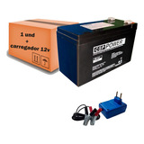 Kit Bateria Selada 12v 9ah + Carregador 12v Bandeirante/