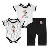 Kit Bebê Vasco Primeira Camisa 2 Bodies + Calça Oficial + Nf