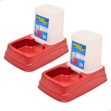 Kit Bebedouro E Comedouro Ração E Água Dispenser Automático