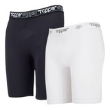 Kit Bermuda Compressão Térmicas Topper 2 Unid Branco+preto