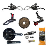 Kit Bicicleta 21 Vel Trocador Marcha Câmbio Catraca Corrente