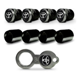 Kit Bico Pneu Metal Black Piano Pneu Roda Válvula Antifurto