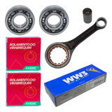 Kit Biela + Rolamentos Virabrequim Cg 125 1992 A 1999 Ww3