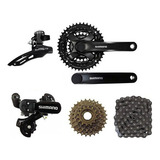 Kit Bike 21v Pedivela E Cambios Shimano + Catraca/corrente
