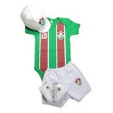 Kit Body Bebê Times Tênis+short+boina+temático Roupa De Bebe