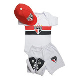 Kit Body Bebê Times Tênis+short+boina+temático Roupa De Bebe