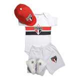 Kit Body Bebê Times+tênis+short+boina Temático Roupa De Bebe