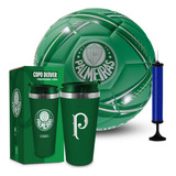 Kit Bola Copo Térmico Futebol Palmeiras Oficial Licenciada