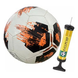 Kit Bola De Futebol Nº5 Couro Sintético + Mini Bomba De Ar
