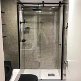 Kit Box Elegance F1 Black P/ Banheiro Ideia Glass 200x250cm