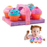 Kit Brinquedo Cupcakes Divertido Para Criança 6 Unidades