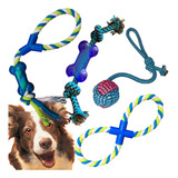 Kit Brinquedos Para Cachorro Mordedor Pet Puxador Bola Corda
