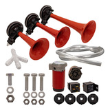 Kit Buzina Ar 3 Cornetas Verdureiro Compressor 12v Universal