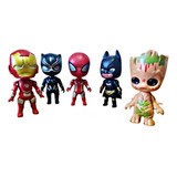 Kit C/ 05 Mini Bonecos 08cm Vingadores Avengers Herois Kids