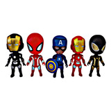 Kit C/ 05 Mini Bonecos 08cm Vingadores Avengers Herois Kids
