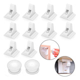 Kit C/ 10 Travas Magnética Gaveta Armário Segurança Crianças Cor Branco