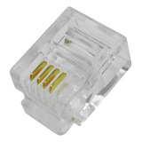 Kit C/ 100 Conectores Plug Rj11 6x4 Para Aparelho Telefônico