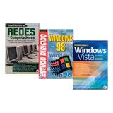 Kit C/ 3 Livros Guia Técnico, Prático, Estudo Dirigido: Redes De Computadores + Windows 98 + Windows Vista ( Novos, Lacrados )