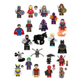 Kit C/ 5 Bonecos Vingadores Super Heróis E Vilões Compatível