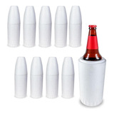 Kit C/10 Porta Garrafa Térmica Cerveja 600ml Grande 35cm Alt Cor Branco