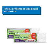 Kit C/2 Sacos Para Lixo Sustentável 50 Litros Com 30 Sacos