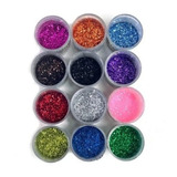 Kit C/24 Glitter Purpurina Colorido Em Pó Cada Contém 3g 