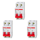 Kit C/3 - Disjuntor Steck Din Bipolar 25a Sd62 C Sdd62c25