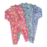 Kit C/3 - Pijama De Bebe Soft Estampado Quentinho Infantil