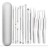 Kit C/pinças Extrair Cravos Espinhas Profissional 11 Peças