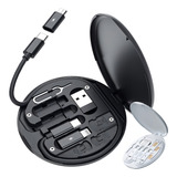 Kit Cabo Carregador Usb Tipo C Ios V8 Adaptador Multifunção Cor Preto