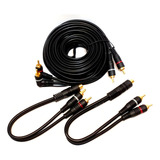 Kit Cabo Rca 5 Metros E 2 Y 2m/1f Para Módulo Amplificador