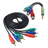 Kit Cabos Vídeo Componente Para Tv De Led Com Entrada P2