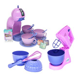 Kit Cafeteira Menina Brinquedo Rosa Brinquedo Xícaras 18pç