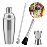 Kit Caipirinha Barman Coqueteleira Inox 750 Ml Combo 4 Peças