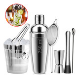 Kit Caipirinha Profissional 7 Peças Inox Coqueteleira 750 Ml