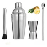 Kit Caipirinha Profissional Coqueteleira 500 Ml 4 Peças Inox
