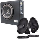 Kit Caixa Amplificada 3 Canais Corzus Mini Slim + Kit 2 Vias Bravox Tnt Full