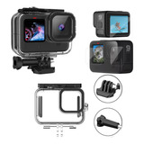 Kit Caixa Estanque+ Película Vidro Gopro Hero 11 12 13 Black