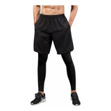 Kit Calça Termica Compressão Leg + Bermuda Fitness Academia
